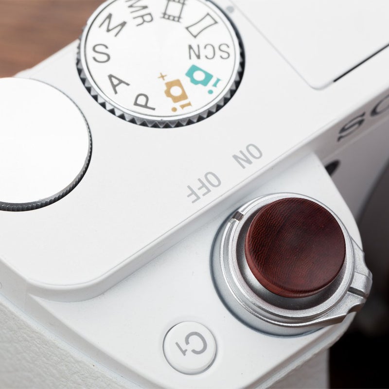 VKO Wood Soft Shutter Release Button Sticker Compatible with A7RIII A7II A7III A7RII RX100 V IV III II A6000 A6300 A6400 X-T100 X-T1 10.5mm Concave Surface Red(Wood Grain Random) - Image 5